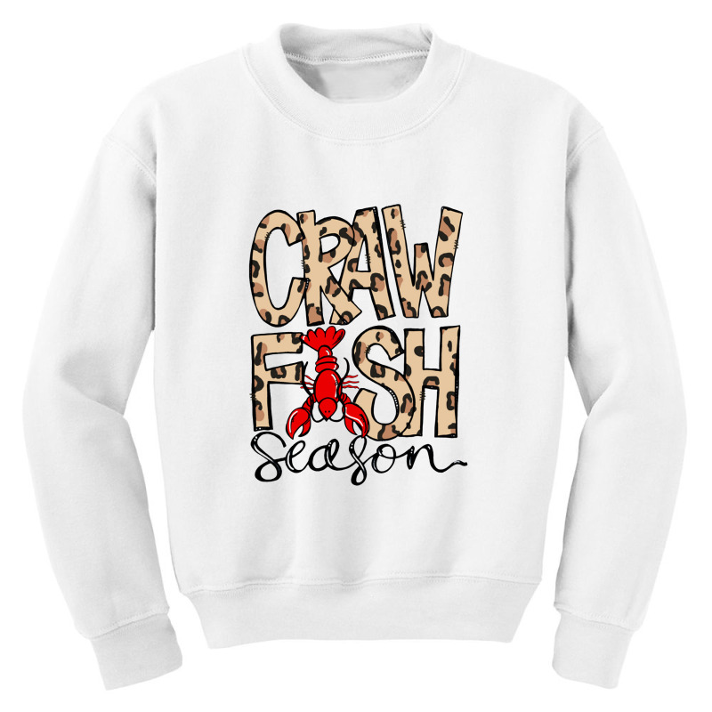 Craw Fish Season Leopard Print Love Crawfish Youth Sweatshirt by labilsekali | Artistshot