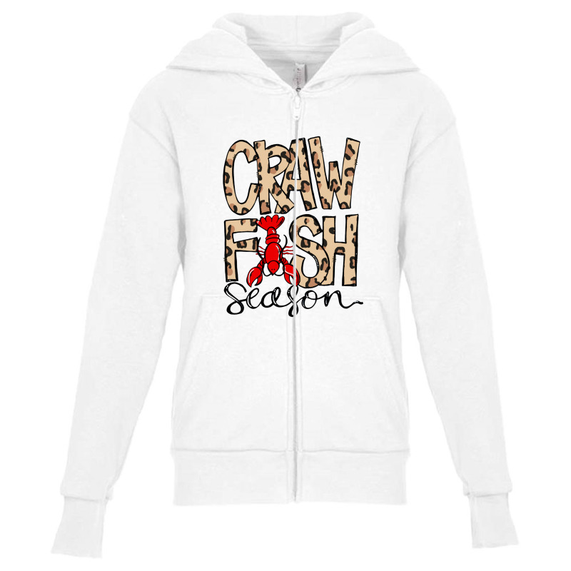 Craw Fish Season Leopard Print Love Crawfish Youth Zipper Hoodie by labilsekali | Artistshot