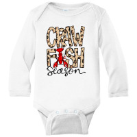 Craw Fish Season Leopard Print Love Crawfish Long Sleeve Baby Bodysuit | Artistshot