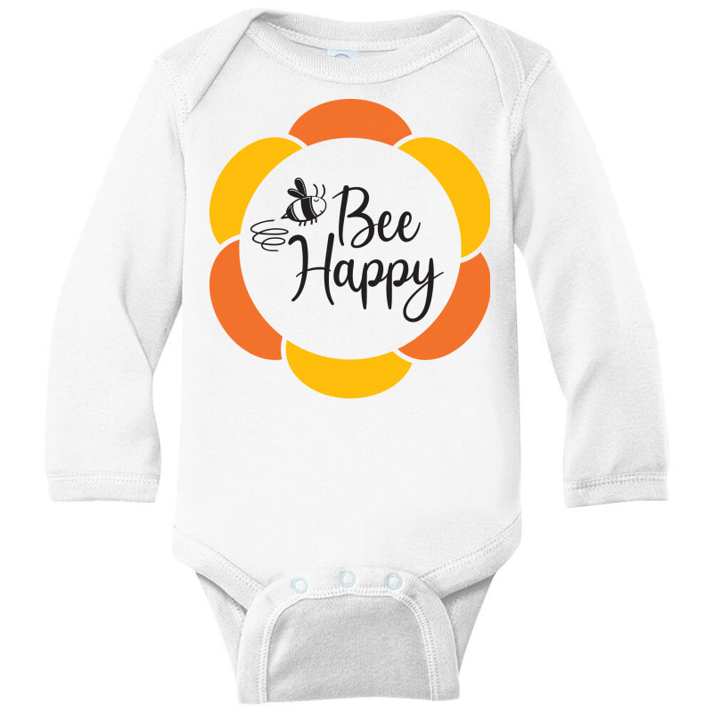 Bee Happy Long Sleeve Baby Bodysuit | Artistshot