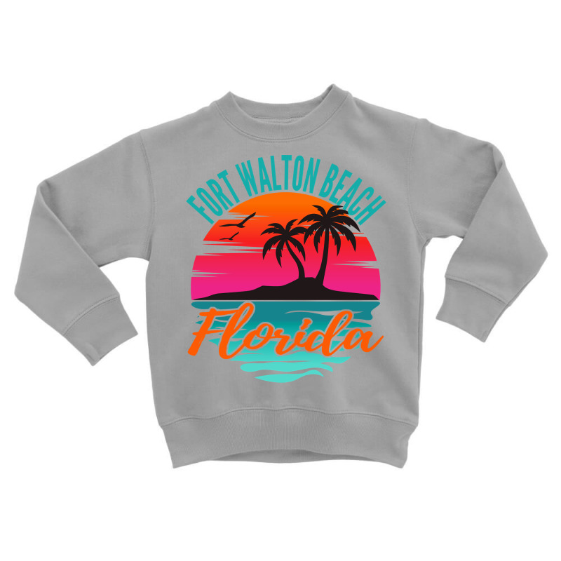 Fort Walton Beach Florida Palm Tree Island Pink Sunset Pullover Hoodie Toddler Sweatshirt by sosieclaton | Artistshot