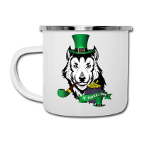 Leprechaun Hat Smoking Pipe Funny Wolf St Patricks Day Party T Shirt Camper Cup | Artistshot