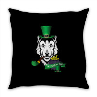 Leprechaun Hat Smoking Pipe Funny Wolf St Patricks Day Party T Shirt Throw Pillow | Artistshot