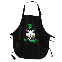 Leprechaun Hat Smoking Pipe Funny Wolf St Patricks Day Party T Shirt Medium-length Apron | Artistshot