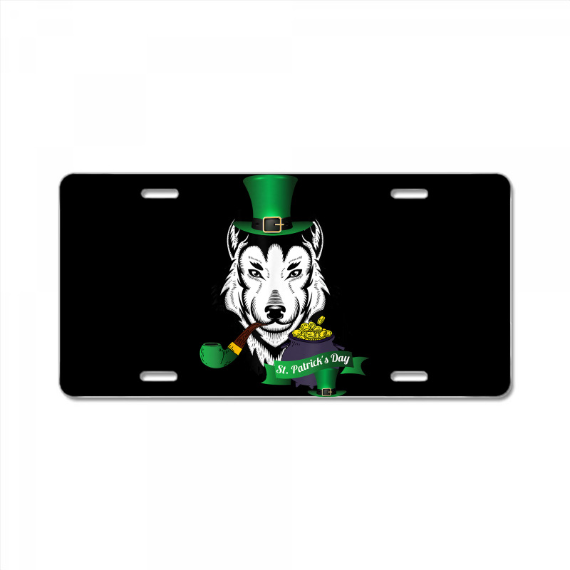 Leprechaun Hat Smoking Pipe Funny Wolf St Patricks Day Party T Shirt License Plate | Artistshot