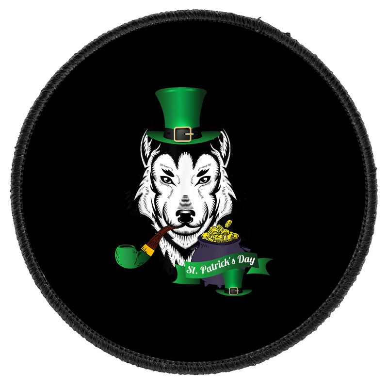 Leprechaun Hat Smoking Pipe Funny Wolf St Patricks Day Party T Shirt Round Patch | Artistshot