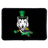 Leprechaun Hat Smoking Pipe Funny Wolf St Patricks Day Party T Shirt Rectangle Patch | Artistshot