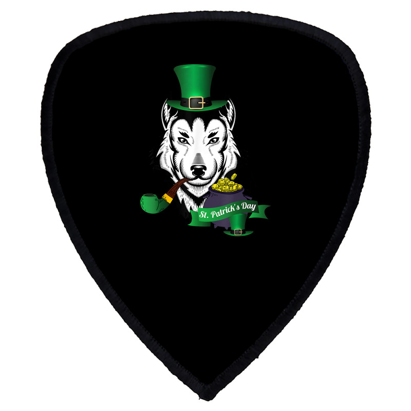 Leprechaun Hat Smoking Pipe Funny Wolf St Patricks Day Party T Shirt Shield S Patch | Artistshot