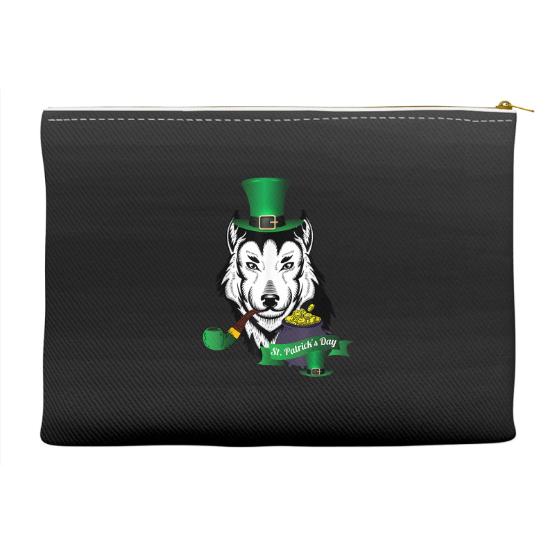 Leprechaun Hat Smoking Pipe Funny Wolf St Patricks Day Party T Shirt Accessory Pouches | Artistshot