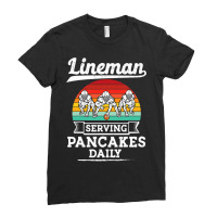 Football Lineman Serving Pancakes Daily Offensive Lineman 39 Ladies Fitted T-shirt | Artistshot