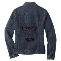 Cat Mom Illustration Ladies Denim Jacket | Artistshot