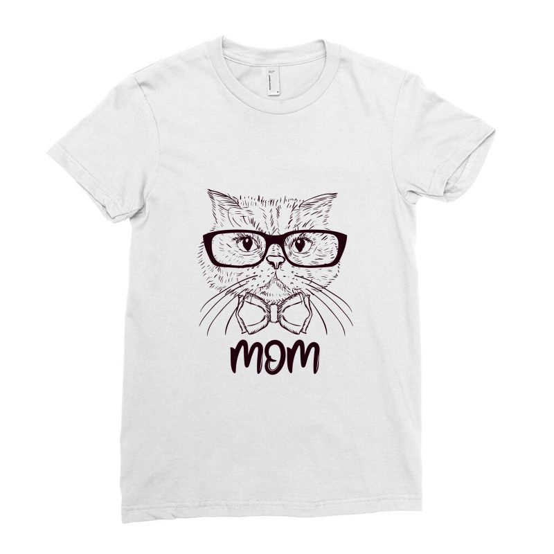 Cat Mom Illustration Ladies Fitted T-shirt | Artistshot