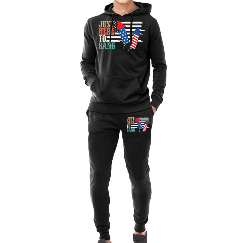 4th Of July Design Just Here To Bang Funny Plus Size Hoodie & Jogger Set | Artistshot