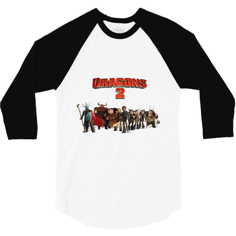 Cool Dragons 2 Team Funny 3/4 Sleeve Shirt | Artistshot