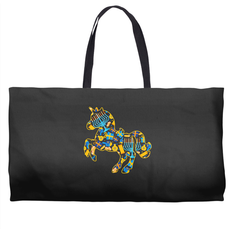 Unicorn Lover Pony Hanukkah Unicorn Shape Menorah Collection Jewish Un Weekender Totes | Artistshot