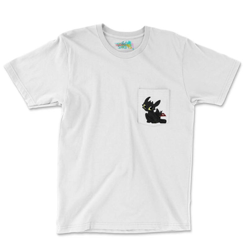 Cute Fury Night Dragon Black Pocket T-shirt | Artistshot