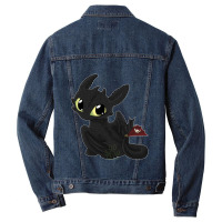 Cute Fury Night Dragon Black Men Denim Jacket | Artistshot