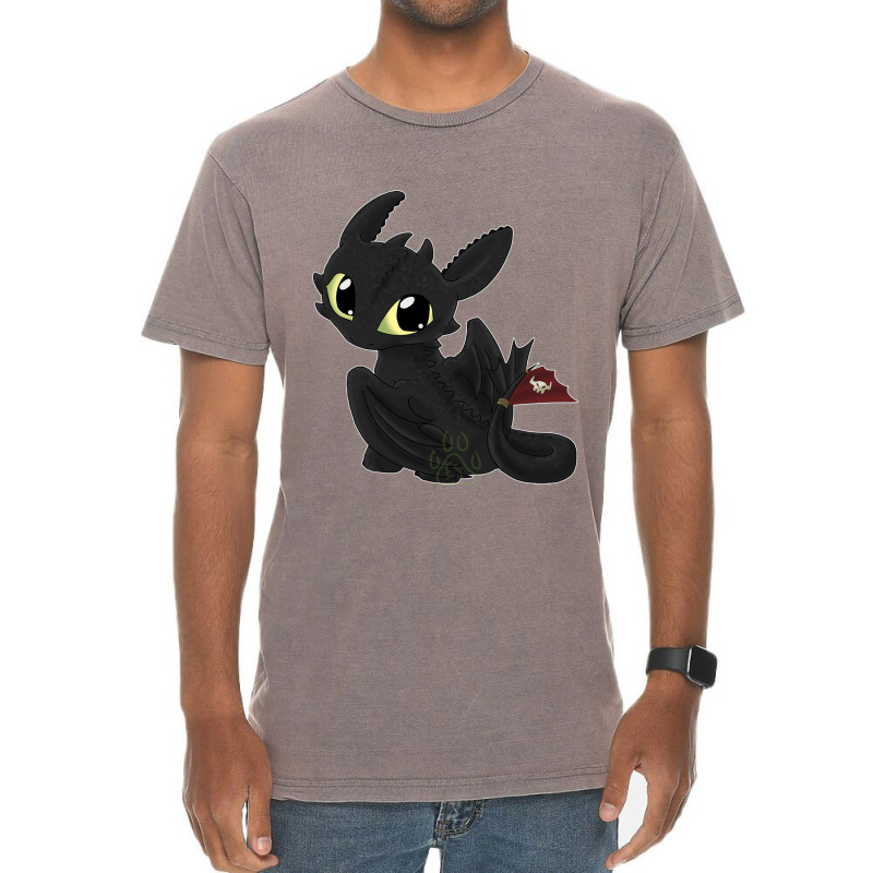 Cute Fury Night Dragon Black Vintage T-shirt | Artistshot