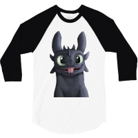 Funny Toothless Dragon 3/4 Sleeve Shirt | Artistshot