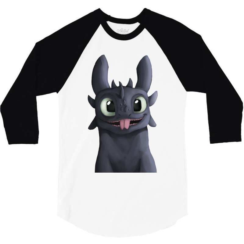 Funny Toothless Dragon 3/4 Sleeve Shirt | Artistshot