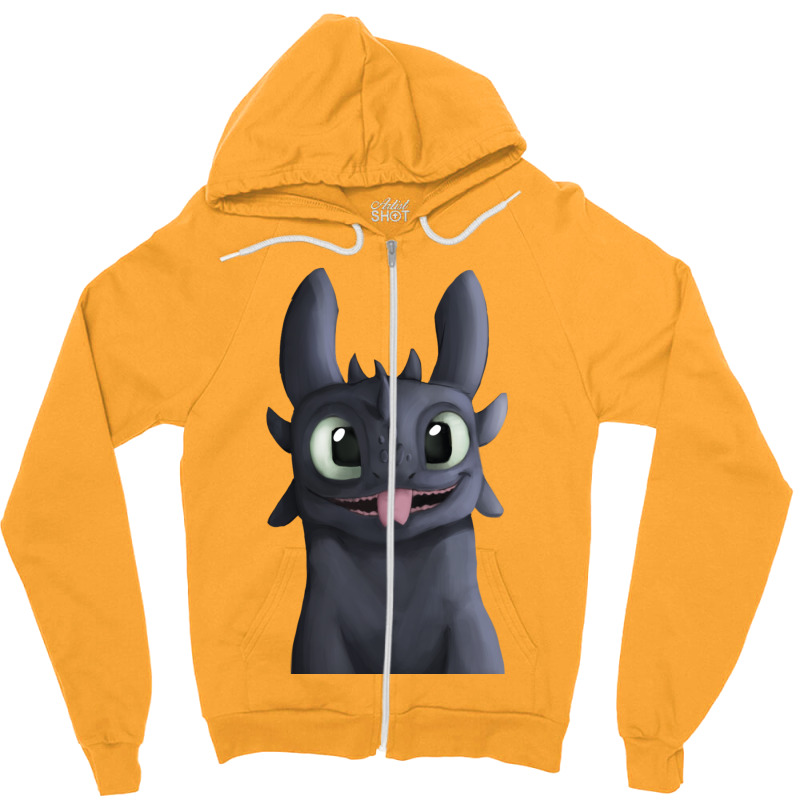 Funny Toothless Dragon Zipper Hoodie | Artistshot