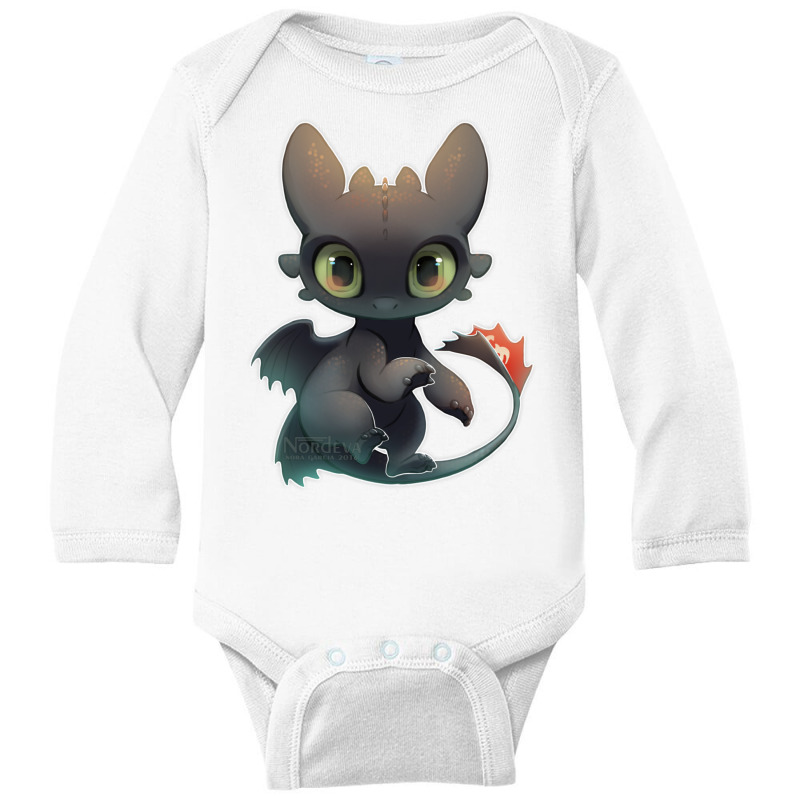 Night Toothless Red Tail Cute Long Sleeve Baby Bodysuit | Artistshot