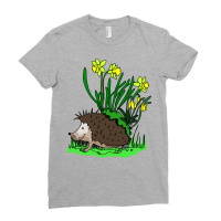 Hedgehog With Flowers Ladies Fitted T-shirt | Artistshot