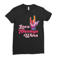 Asl Love Always Wins Ladies Fitted T-shirt | Artistshot