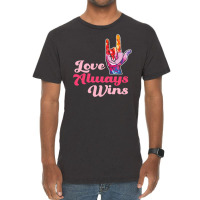 Asl Love Always Wins Vintage T-shirt | Artistshot