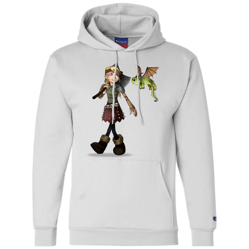 Astrid And Green Dragon Champion Hoodie | Artistshot