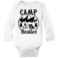 Camp Besties Black Print Long Sleeve Baby Bodysuit | Artistshot