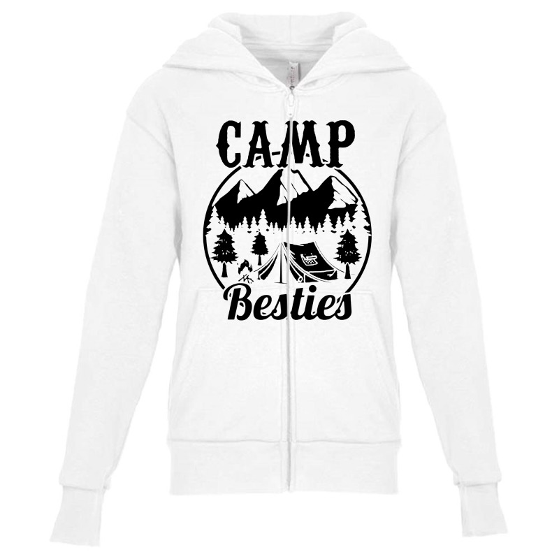 Camp Besties Black Print Youth Zipper Hoodie by Alaska Tees | Artistshot