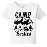 Camp Besties Black Print Baby Tee | Artistshot