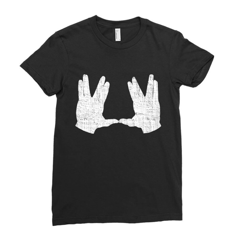 Birkat Kohanim Hand Gesture   White Distressed Tank Top Ladies Fitted T-Shirt by WarnekeRashae | Artistshot