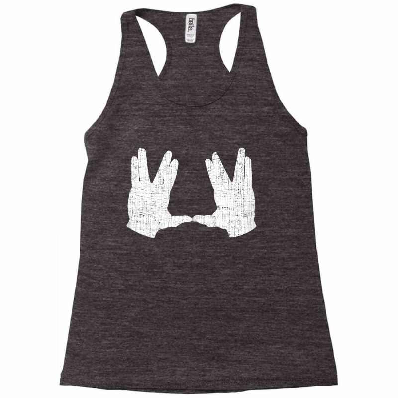 Birkat Kohanim Hand Gesture   White Distressed Tank Top Racerback Tank by WarnekeRashae | Artistshot