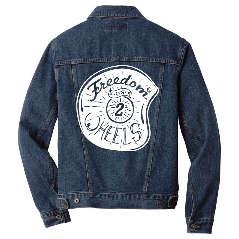 Freedom On 2 Wheels Men Denim Jacket by marceliana | Artistshot