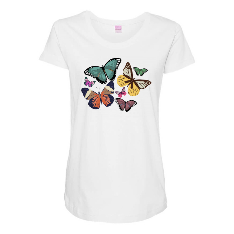 Butterfly Maternity Scoop Neck T-shirt by autlu2024 | Artistshot