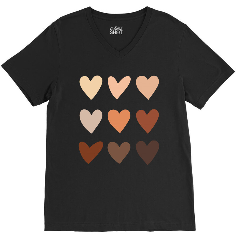 Skin Tone Hearts, V-neck Tee | Artistshot