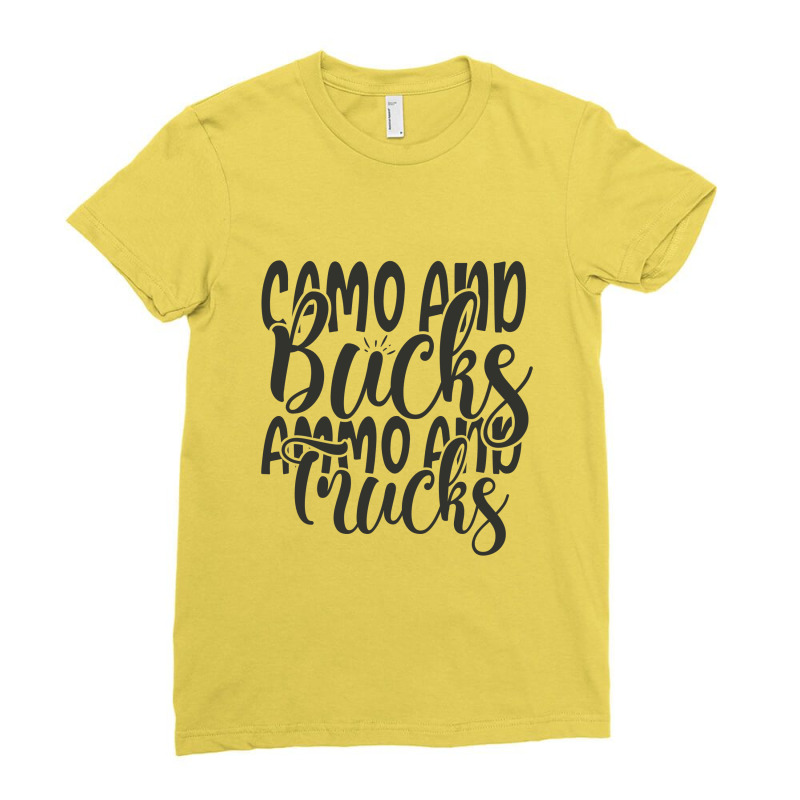 Camo And Bucks Ammo And Trucks Ladies Fitted T-Shirt by Chiks | Artistshot