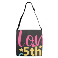 5th Grade Love Adjustable Strap Totes | Artistshot