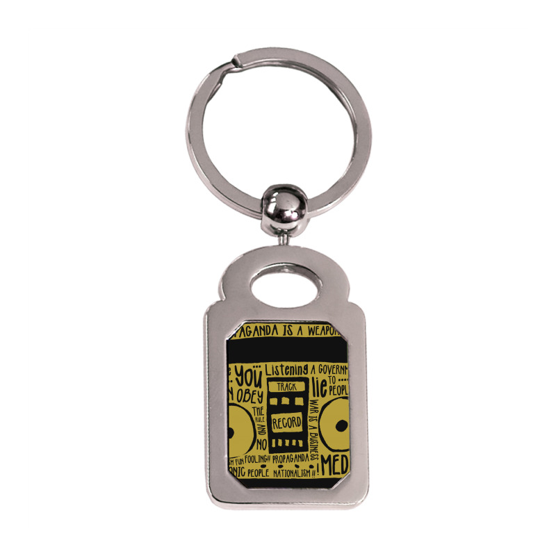 Propaganda Media Silver Rectangle Keychain | Artistshot