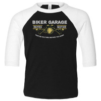 Biker Garage Toddler 3/4 Sleeve Tee | Artistshot