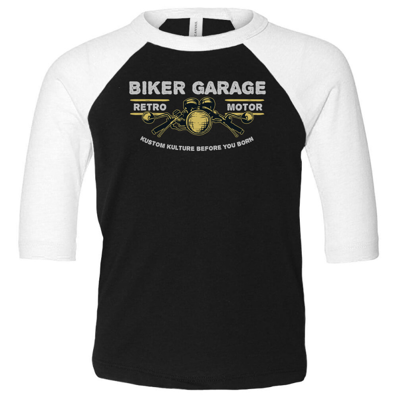 Biker Garage Toddler 3/4 Sleeve Tee | Artistshot