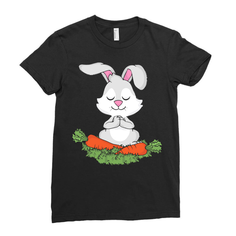 Yoga Gift For Women T  Shirt Rabbit Yoga Lover Women Meditating Gift B Ladies Fitted T-Shirt by cabotageevolve | Artistshot