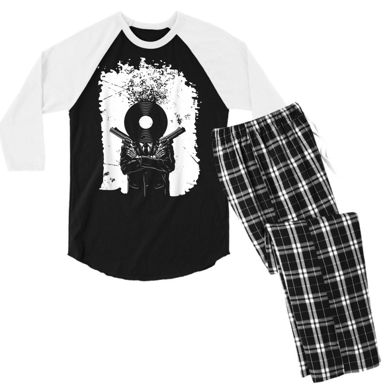 Vinyl Musical Notes  Vintage Music  Retro Vinyl T Shirt Men's 3/4 Sleeve Pajama Set by ranmarbunathoo90 | Artistshot