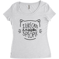 I Like Cats And Maybe 3 People Cat Women's Triblend Scoop T-shirt | Artistshot