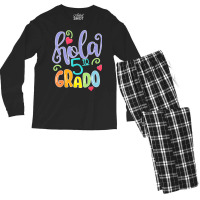 Valentines T  Shirt Hola 5to Quinto Grado 5 T H Grade Spanish Teacher Men's Long Sleeve Pajama Set | Artistshot