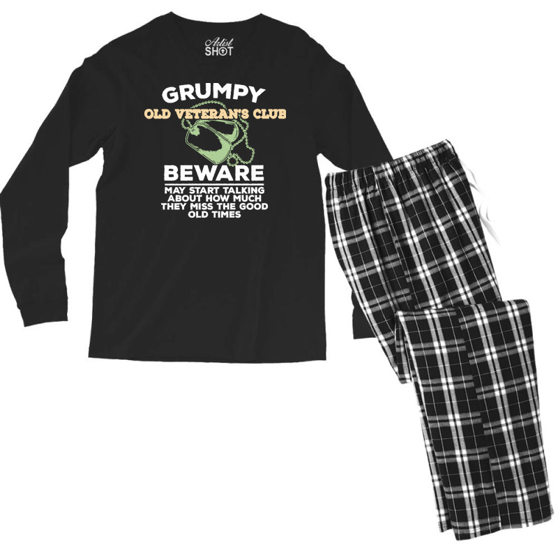 Veteran T  Shirt Veteran   Grumpy Old Veterans Club T  Shirt Men's Long Sleeve Pajama Set | Artistshot