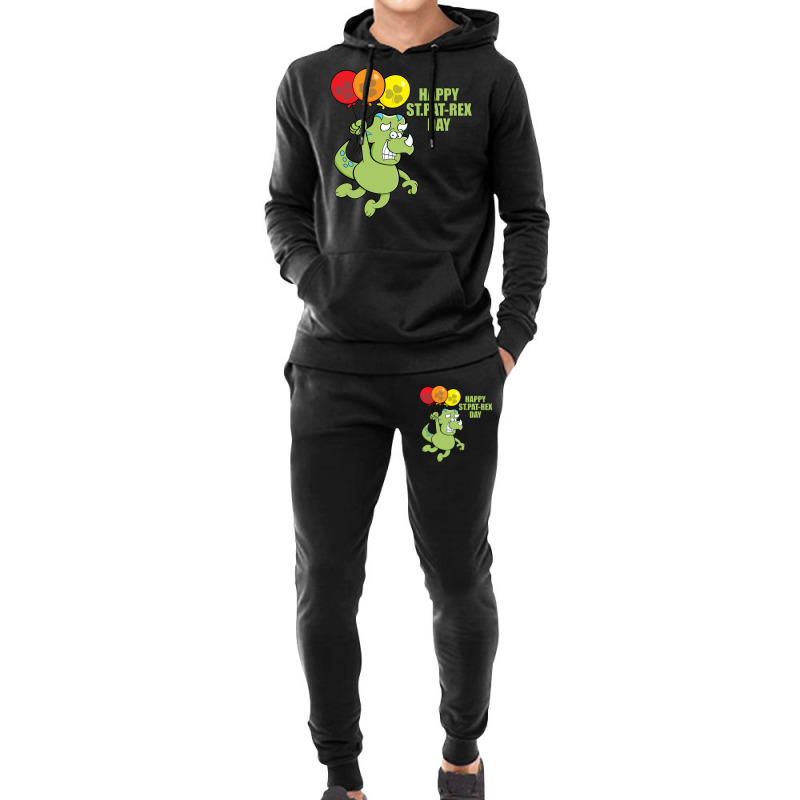 Patrick Day Flying Dinosaur With Balloon Hoodie & Jogger Set | Artistshot