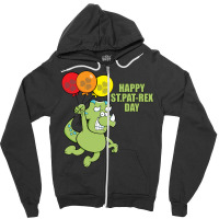 Patrick Day Flying Dinosaur With Balloon Zipper Hoodie | Artistshot